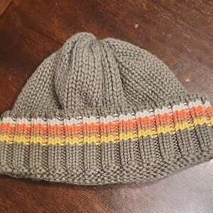 Gymboree Knit Kids Beanie - Green with Stripes 6-12 months